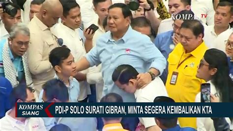 DPC PDI P Solo Surati Gibran Rakabuming Raka Minta Kembalikan KTA Dan