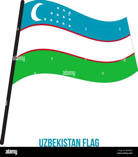 Uzbekistan Flag Waving Vector Illustration On White Background