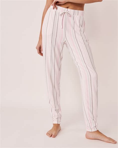 Recycled Fibers Fitted Pants Ballerina Pink Stripes La Vie En Rose