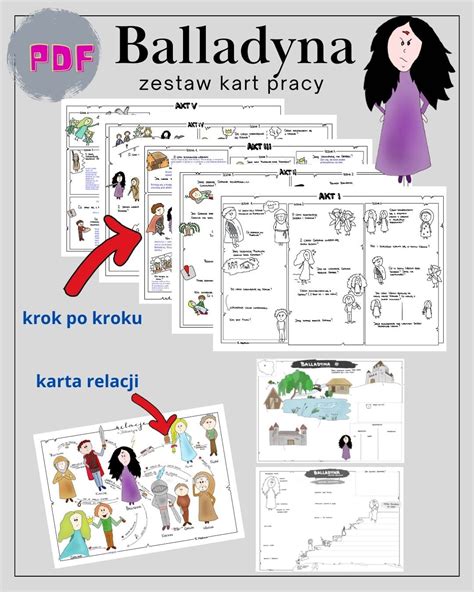 Balladyna 11 Kart Notatki Graficzne I Karty Pracy Polonistka