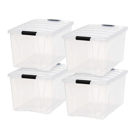 IRIS USA 72 Qt. Plastic Storage Bin Tote Organizing Container with ...