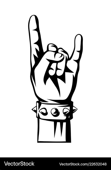 Rock and roll or heavy metal hand sign Royalty Free Vector