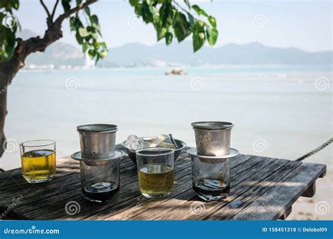 Vietnamese Traditional Coffee with Drip Filter, Phin. Stock Photo - Image of asian, black: 158451318