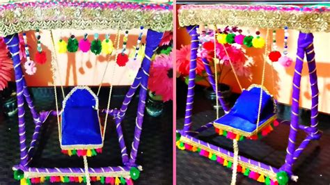 Wow Very Easy DIY Janmastami Jhula Using Wooden Ladoo Gopal Swing