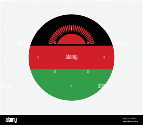 Malawi Round Country Flag Malawian Circle National Flag Republic Of