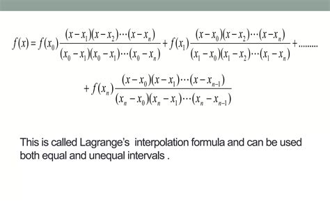 Lagranges Interpolation Formula Ppt