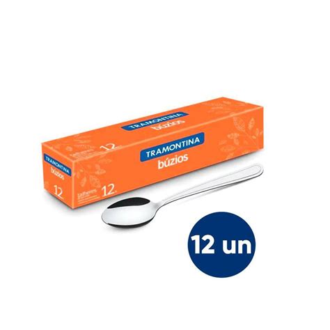 Kit 12 Colheres De Sobremesa Búzios Aço Inox Tramontina Submarino