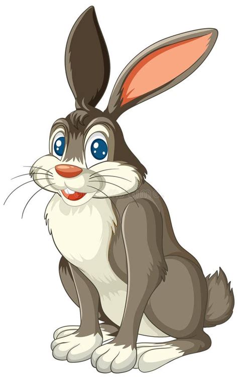 A happy, animated rabbit stock vector. Illustration of fluffy - 314237896