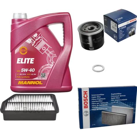 BOSCH INSPECTION SET 5L Mannol Elite 5W 40 Pour Hyundai IX35 Lm El EUR