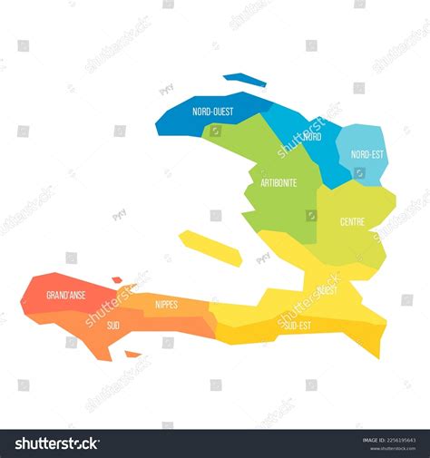 Haiti Political Map Administrative Divisions Stock Vector (Royalty Free ...