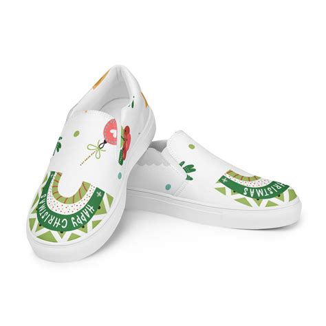 Christmas Shoes Womens Slip-on Canvas Shoes All Sizes - Etsy