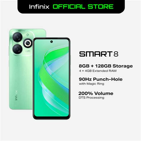 Infinix Smart 8 Up To 8gb [4gb 128gb] 90hz Punch Hole Display 1 Year Local Warranty