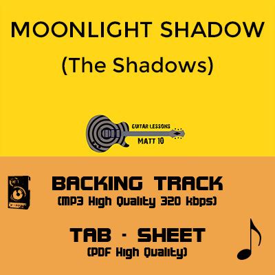 Moonlight Shadow (The Shadows) - GUITAR Backing Track + TAB | MATT TEN