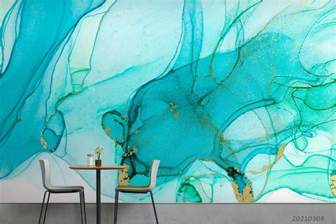 3d Abstract Blue Marble Texture Wall Mural Wallpaper Lqh 16 Jessartdecoration