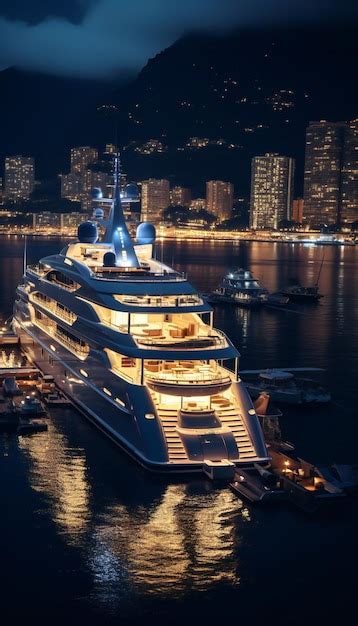 Premium Photo | Luxury night party on a superyacht in Monaco