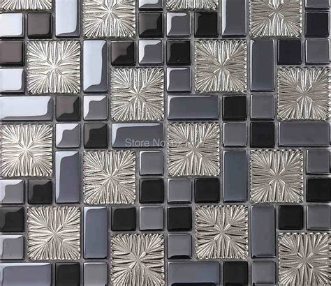 Electroplating Metal Crystal Glass Mosaic Tiles Backsplash Hmgm1075 Kitchen Wall Tile Sticker