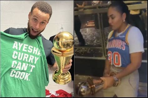 Watch Steph Currys Wife Ayesha Dry Humping His Nba Finals Mvp Trophy