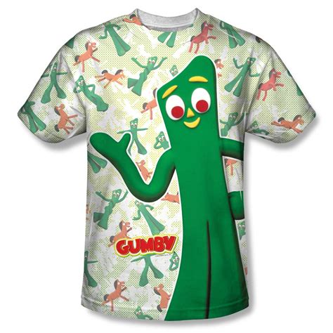 Gumby Shirt Waving Sublimation Shirt Gumby Waving Sublimation Shirts