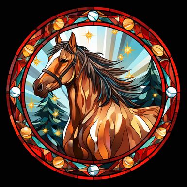 5D Diamond Painting Pine Tree Christmas Horse Abstract Kit - Bonanza ...