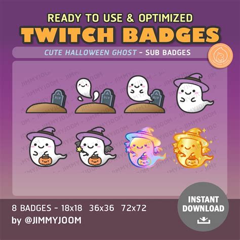 X Halloween Twitch Ghost Badges Rip Tombstone Badges Sub Etsy Uk