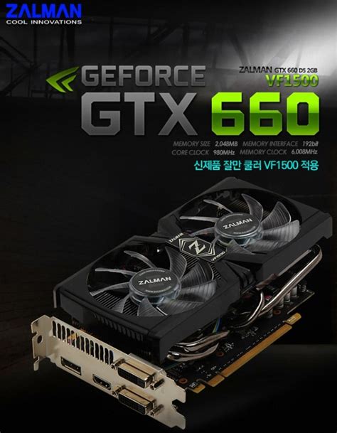 Zalman Launches GeForce GTX 660 Equipped with VF1500 Dual-Fan Cooler