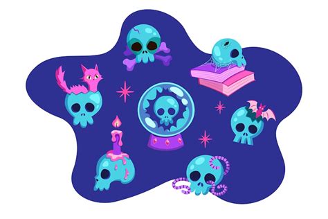 Halloween Skull Vector Collection, Graphics - Envato Elements