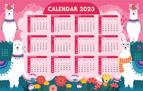 Cute Calendar 2023 Template 14377983 Vector Art at Vecteezy