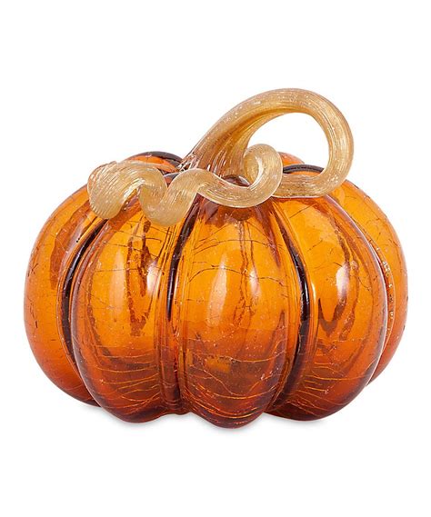 Imax Amber Pumpkin 6 Glass Figurine And Led Light Glass Figurines Led Lights Amber Glass