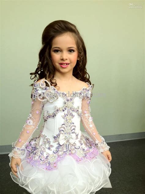 Beautiful High Glitz Flower Girl Pageant Dresses Cupcake Dress White