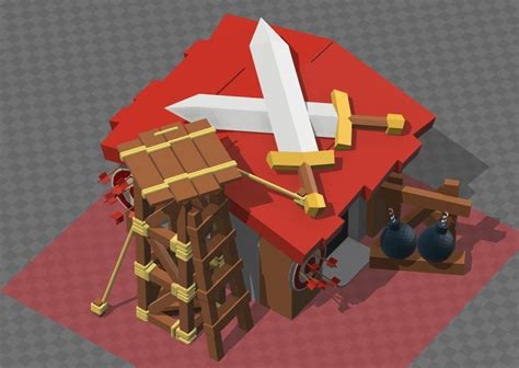 Clash Of Clans Barracks Level 1 12 3d Models 3d Model Obj