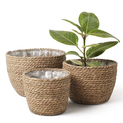 Seagrass Planter Basket Indoor Outdoor Flower Pots Cover Plant Pots