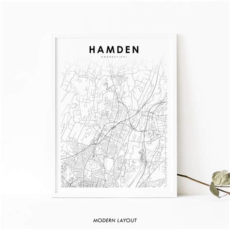 Hamden CT Map Print Connecticut USA Map Art Poster New - Etsy