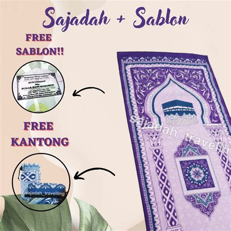 Jual Souvenir Sajadah Travel Motif Kabah Sablon Sajadah Travelling