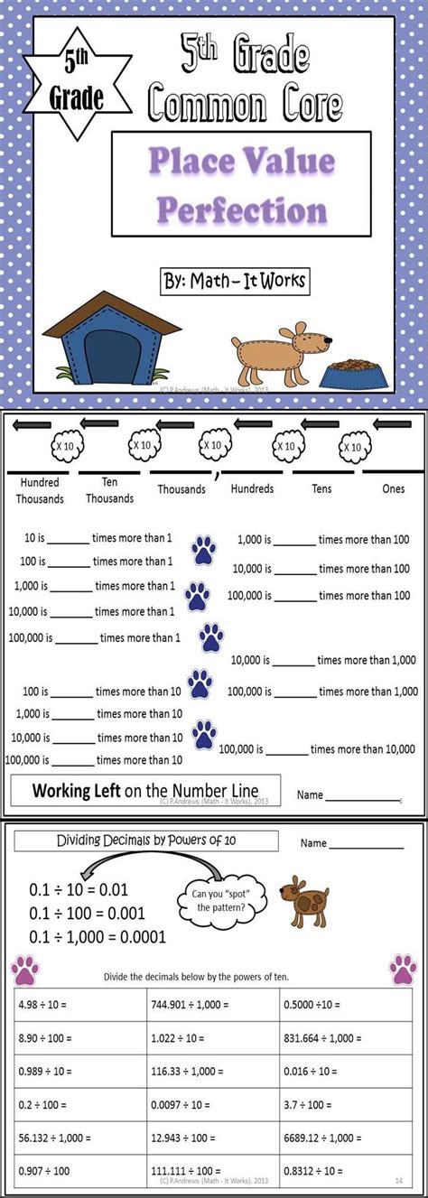 5th Grade Place Value 5 Nbt 1 And 5 Nbt 2 Powers Of Ten Place Values 5th Grades Math About Me