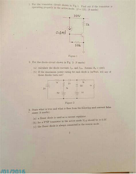 Solved For The Transistor Circuit Shown In Fig I Find Out Chegg