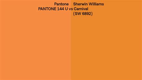 Pantone U Vs Sherwin Williams Carnival Sw Side By Side