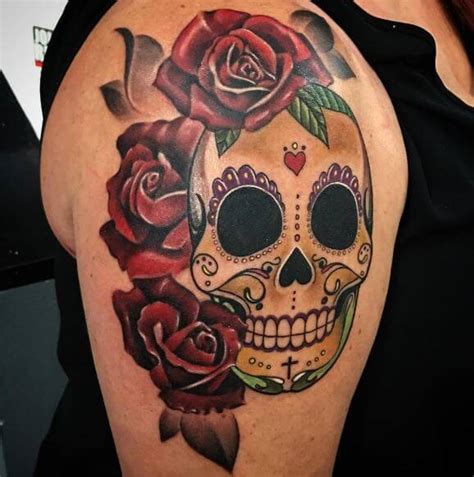 Best Sugar Skull Tattoo Designs With Meanings D A De Los