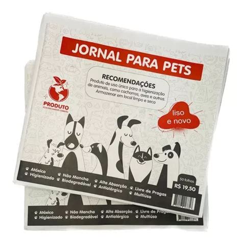 Jornal Pet Para Cachorro 100 Folhas Papel Liso Reciclável