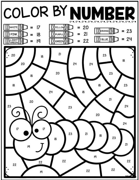 Free Spring Color by Number Easy Printables - Kindergarten PDF