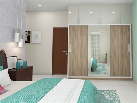 Alluring Wooden Grain Straight Wardrobe Homelane Homelane