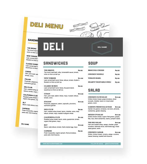 Free Deli Menu Templates | Toast | Toast POS