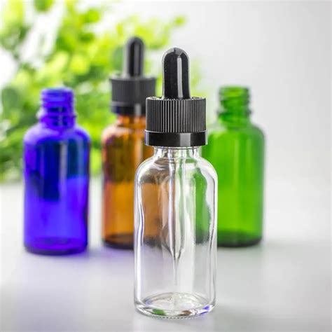 Wholesale Clear 30ml Glass Dropper Bottles With Pipette Tube Black