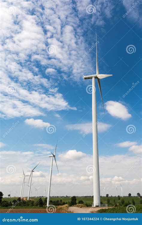 Wind turbine field stock photo. Image of nature, climate - 107244224