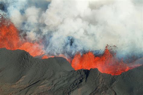 Erup O Do Vulc O De Bardarbunga Em Isl Ndia Foto De Stock Imagem De