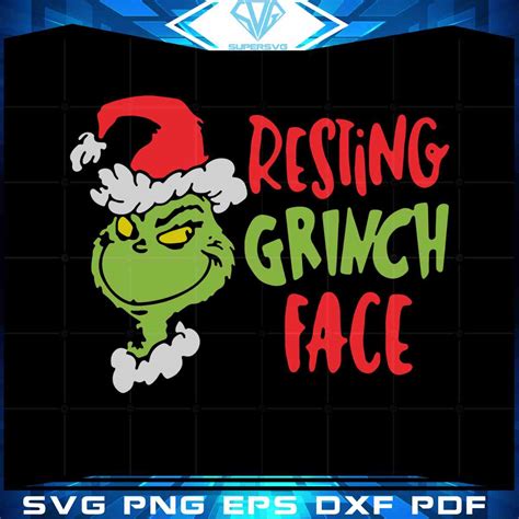 Resting Grinch Face Christmas SVG For Cricut Sublimation Files