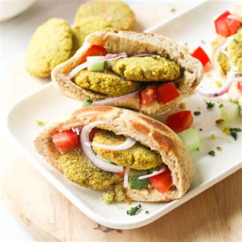 Falafel Hummus Pita Pocket Sandwiches My Plantiful Cooking