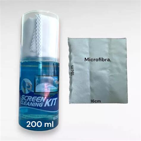 Limpa Tela 200ml Kit Pano Microfibra Parcelamento Sem Juros