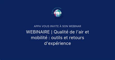 WEBINAIRE Qualité de lair et mobilité outils et retours d