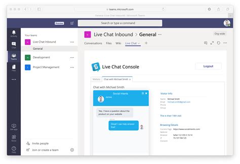 Answer Live Chats in Microsoft Teams - Social Intents Knowledge Base