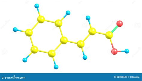 Cinnamic Acid Molecular Structure Isolated On White Stock Illustration ...